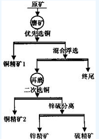 選礦設備銅鋅硫多金屬礦石的選礦工藝流程